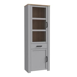 Belgin Display Cabinet 2 Doors 1 Drawer In Riviera Oak Grey Oak