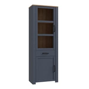 Belgin Display Cabinet 2 Doors 1 Drawer In Riviera Oak Navy