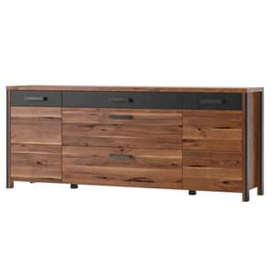 Blois Wooden Sideboard With 3 Doors 3 Drawers In Royal Oak