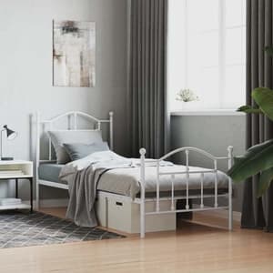 Bolivia Metal Single Bed In White