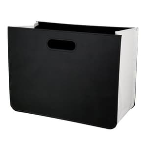 Brooklyn Synthetic Leather Magazine Rack In Black And White