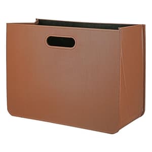 Brooklyn Synthetic Leather Magazine Rack In Light Brown