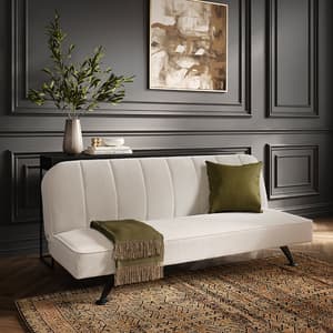 Burlington Fabric Sofa Bed With Black Legs In Ivory