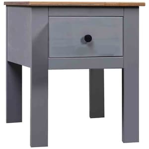 Bury Wooden Bedside Cabinet With 1 Drawer In Grey And Brown