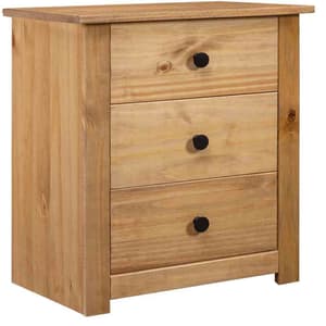 Bury Wooden Bedside Cabinet With 3 Drawers In Brown