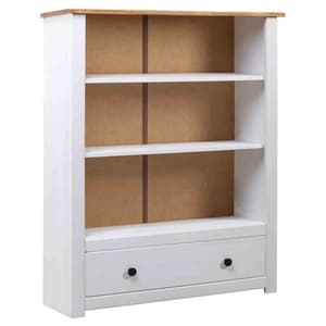 Bury Wooden Bookcase With 1 Door 3 Shelves In White And Brown