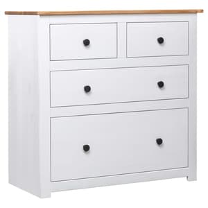 Bury Wooden Chest Of 4 Drawers Tall In White And Brown