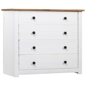 Bury Wooden Chest Of 4 Drawers In White And Brown