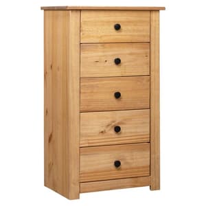 Bury Wooden Chest Of 5 Drawers Tall In Brown