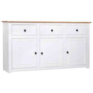 Bury Wooden Sideboard With 3 Doors 3 Drawers In White And Brown