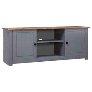 Bury Wooden TV Stand With 2 Doors In Grey And Brown