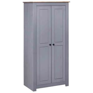 Bury Wooden Wardrobe With 2 Doors In Grey And Brown
