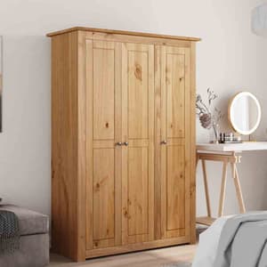 Bury Wooden Wardrobe With 3 Doors In Brown