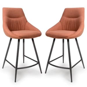 Buxton Brick Counter Fabric Bar Chairs In Pair