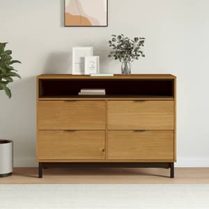 Buxton Wooden Chest Of 4 Drawers In Brown Black