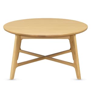Cairo Wooden Coffee Table Round In Natural Oak