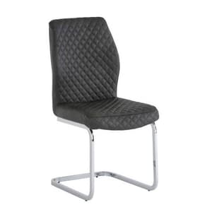 Caprika PU Leather Dining Chair In Grey