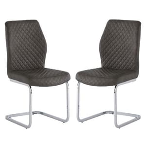 Caprika Taupe PU Leather Dining Chair In A Pair