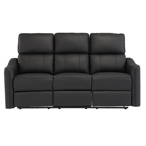Carlton Faux Leather Electric Recliner 3 Seater Sofa In Black