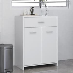 Carlton Wooden Bathroom Cabinet With 2 Doors 1 Drawer In White