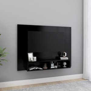 Caron Wooden Wall Entertainment Unit In Black