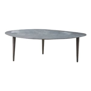 Casa Oval Aluminum Coffee Table In Grey