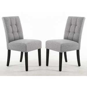 Mendoza Dining Chair Silver Grey And Black legs In A Pair