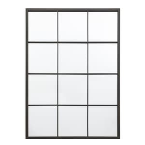 Chafers Large Window Pane Style Wall Mirror In Black Frame