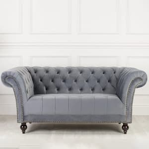 Chanter Fabric 2 Seater Sofa In Midnight Grey