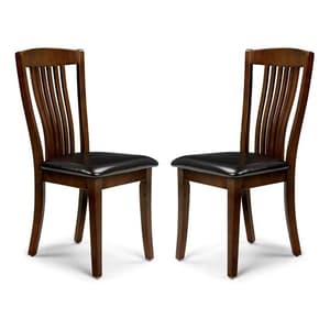 Calico Dining Chair In Mahogany With Brown Seat In A Pair