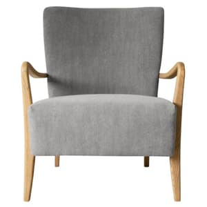 Chedworth Linen Armchair With Oak Wooden Frame In Charcoal