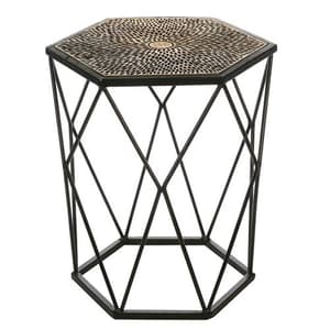 Cheetah Aluminium Side Table In Antique Black And Gold