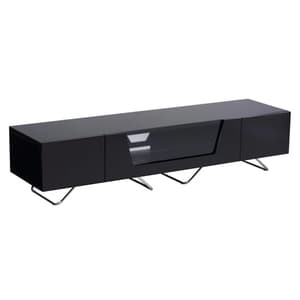 Chroma Large High Gloss TV Stand With Steel Frame In Black