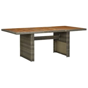 Cielo Garden Wooden Dining Table In Brown Poly Rattan