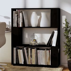 Civilla Pinewood Bookcase And Room Divider In Black