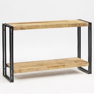 Clio Wooden Console Table In Reclaimed Wood And Metal Frame