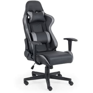 Caldwell Faux Leather Gaming Chair In Black And Grey