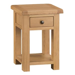 Concan Wooden 1 Drawer Side Table In Medium Oak