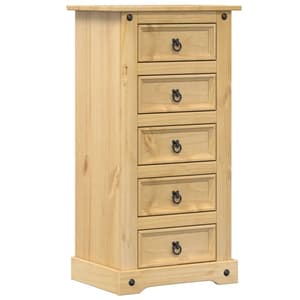 Croydon Wooden Bedside Cabinet With 5 Drawers In Brown