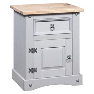Croydon Wooden Bedside Cabinet With In Grey And Brown