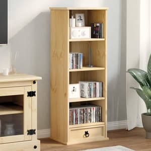 Croydon Wooden Bookcase With 1 Drawer 4 Shelves In Brown