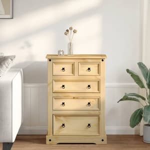 Croydon Wooden Chest Of 5 Drawers Medium In Brown