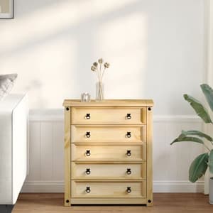 Croydon Wooden Chest Of 5 Drawers Small In Brown