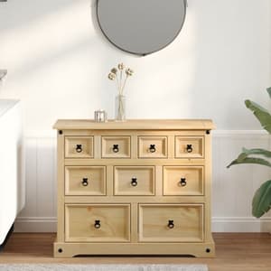 Croydon Wooden Chest Of 9 Drawers In Brown