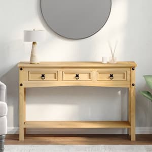 Croydon Wooden Console Table With 3 Drawers In Brown