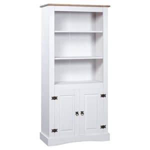 Croydon Wooden Display Cabinet With 2 Doors In White And Brown