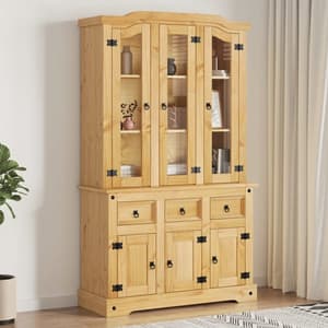 Croydon Wooden Display Cabinet With 6 Doors In Brown