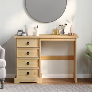 Croydon Wooden Dressing Table With 4 Drawers In Brown