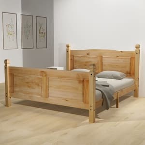 Croydon Wooden King Size Bed In Brown