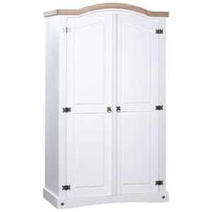 Croydon Wooden Wardrobe With 2 Doors In White And Brown